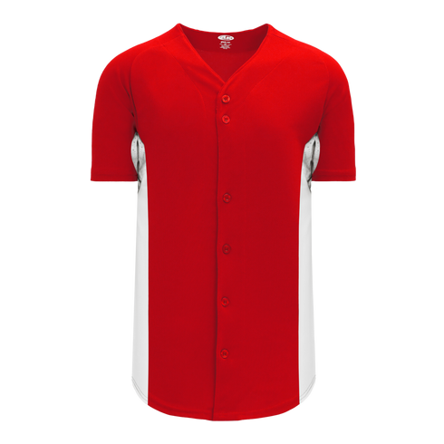 Athletic Knit Full Button Baseball Jersey with Contrast Mesh Inserts (BA1890)